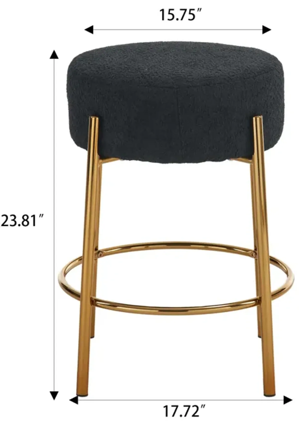 24" Contemporary Upholstered Bar Stools, Set of 2