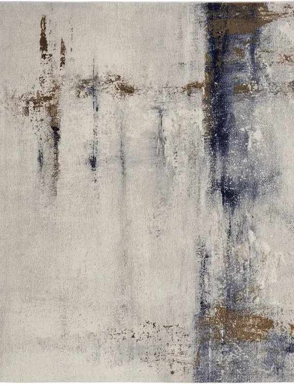 Clio 39LXF 9' x 12' Ivory/Blue/Brown Rug