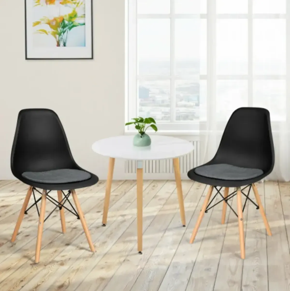 2 Pcs Dining Chair Mid Century Modern DSW Chair Furniture