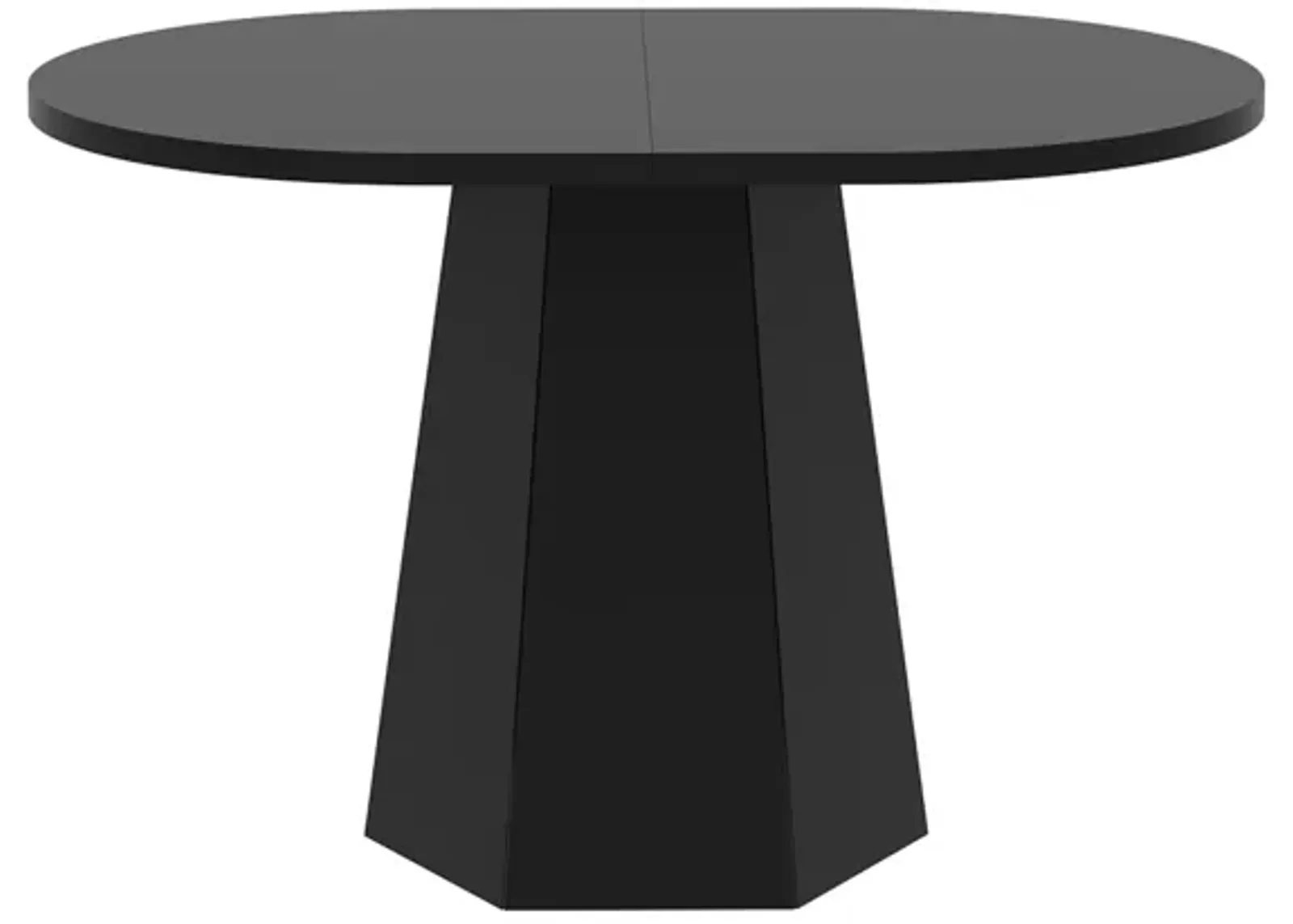 FUFU&GAGA Modern Round Coffee Table with Sleek Black Finish, (47.2" W x 31.5" d x 29.9" H),Black