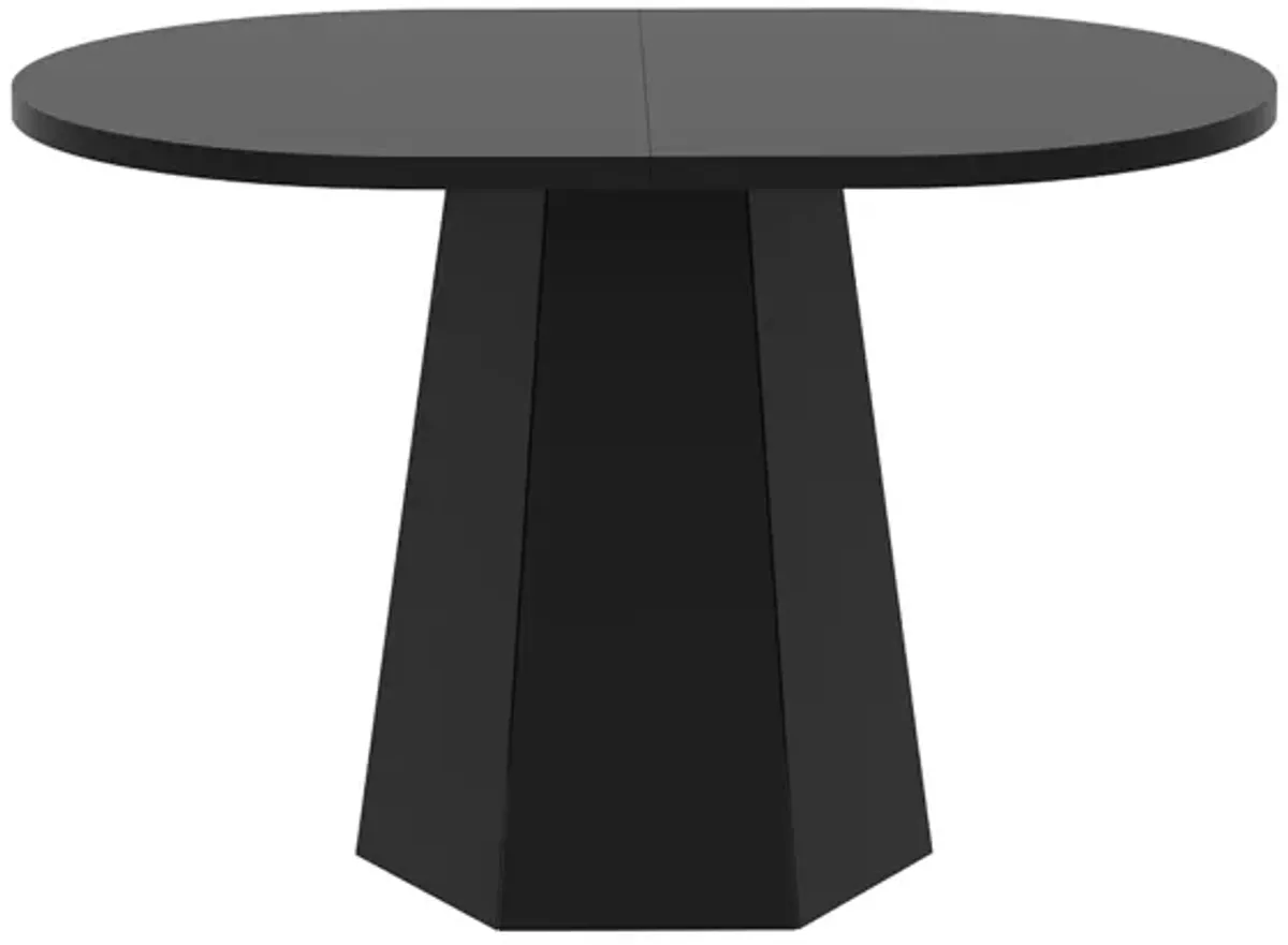 FUFU&GAGA Modern Round Coffee Table with Sleek Black Finish, (47.2" W x 31.5" d x 29.9" H),Black