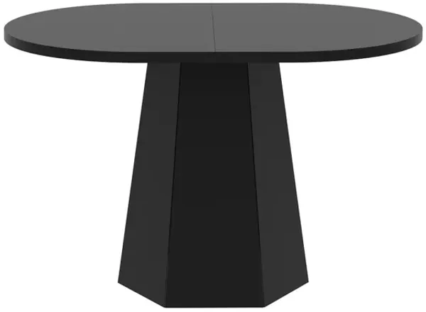 FUFU&GAGA Modern Round Coffee Table with Sleek Black Finish, (47.2" W x 31.5" d x 29.9" H),Black