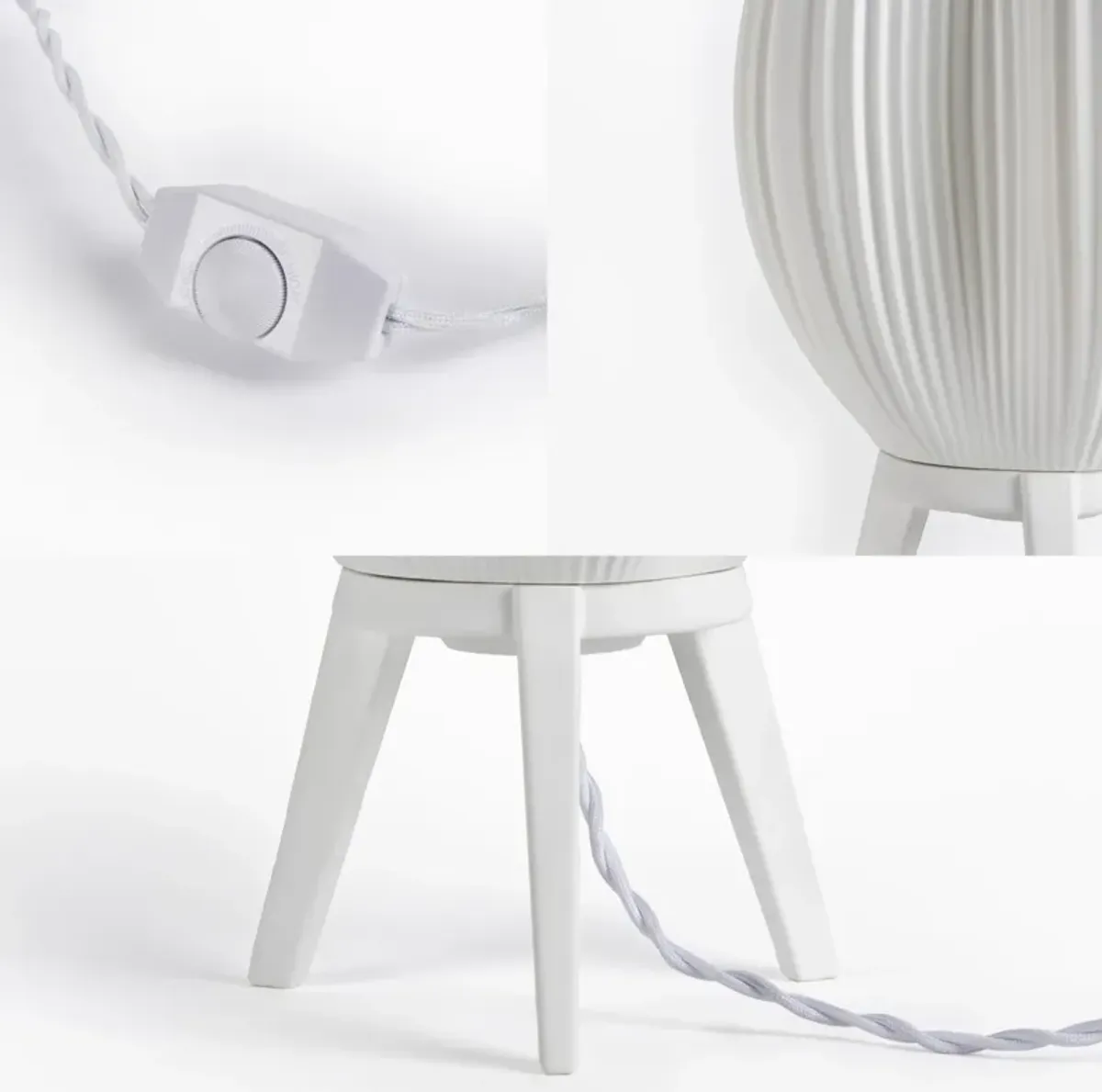 Wavy Modern Contemporary Plant-Based PLA 3D Printed Dimmable LED Table Lamp