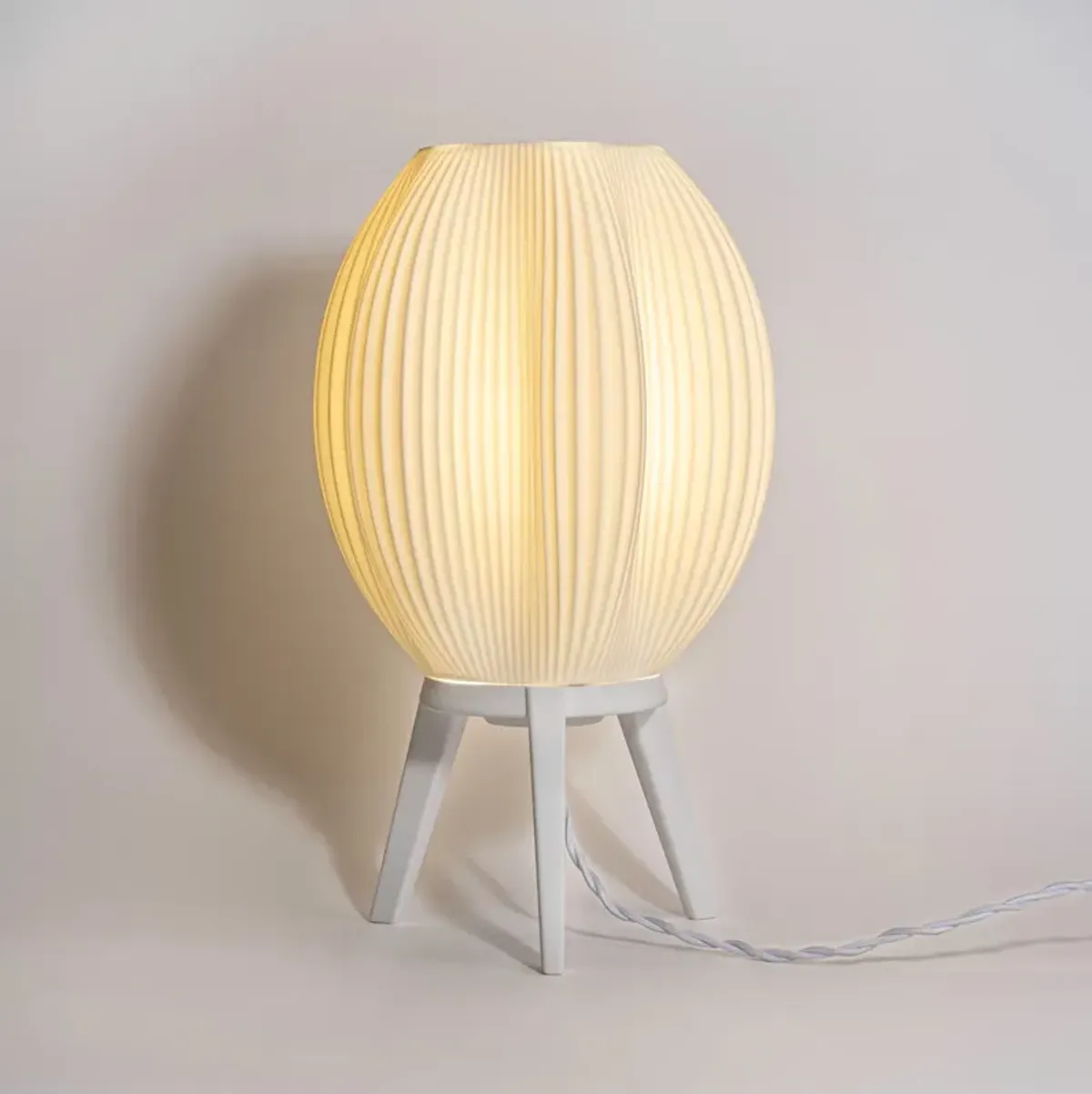 Wavy Modern Contemporary Plant-Based PLA 3D Printed Dimmable LED Table Lamp