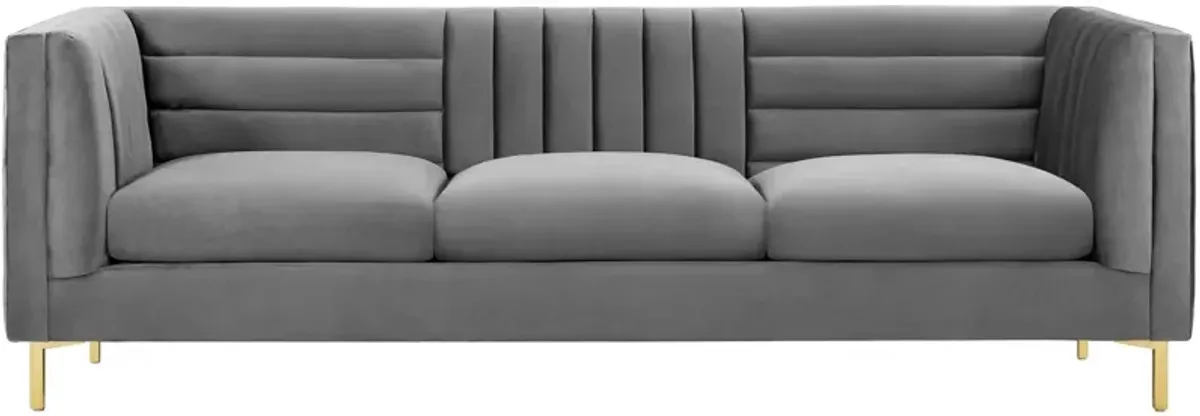 Ingenuity Channel Tufted Performance Velvet Sofa