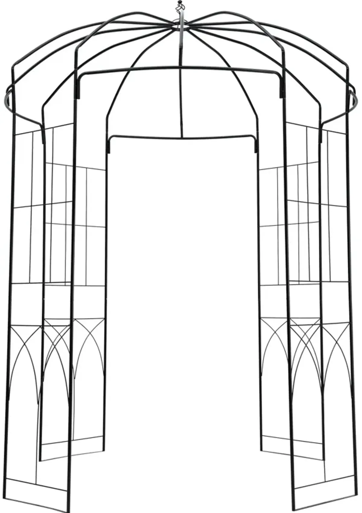 Decorative Birdcage Wedding Arch – Heavy Duty Wrought Iron Arbor for Climbing Plants in Garden or Lawn