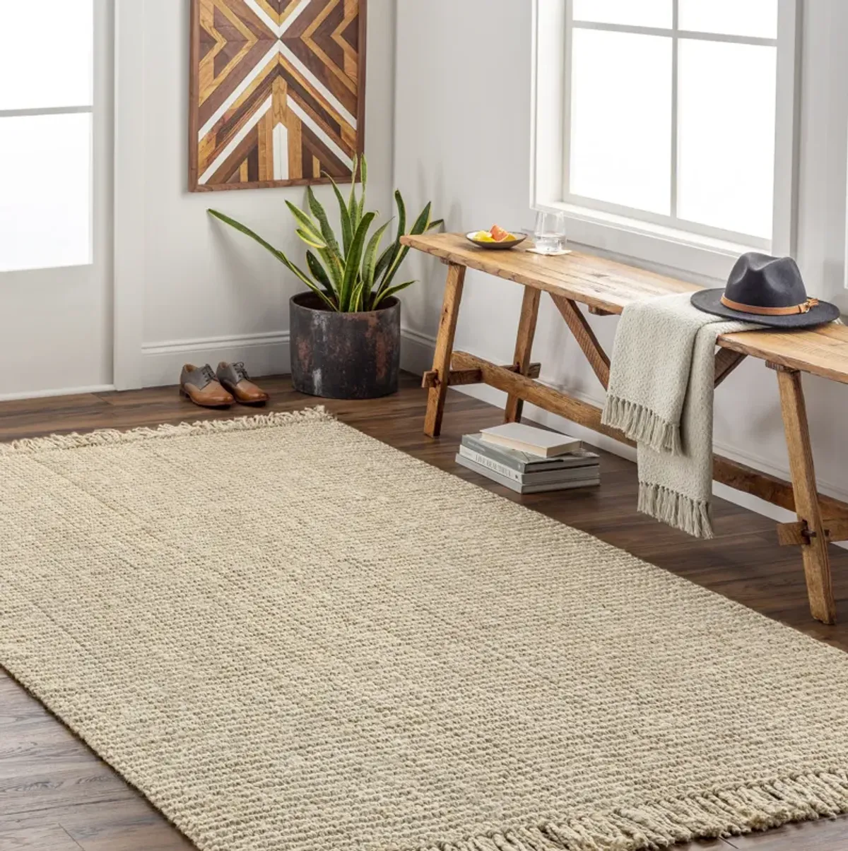 Chunky Naturals CYT-2301 2'6' x 14' Beige Rug