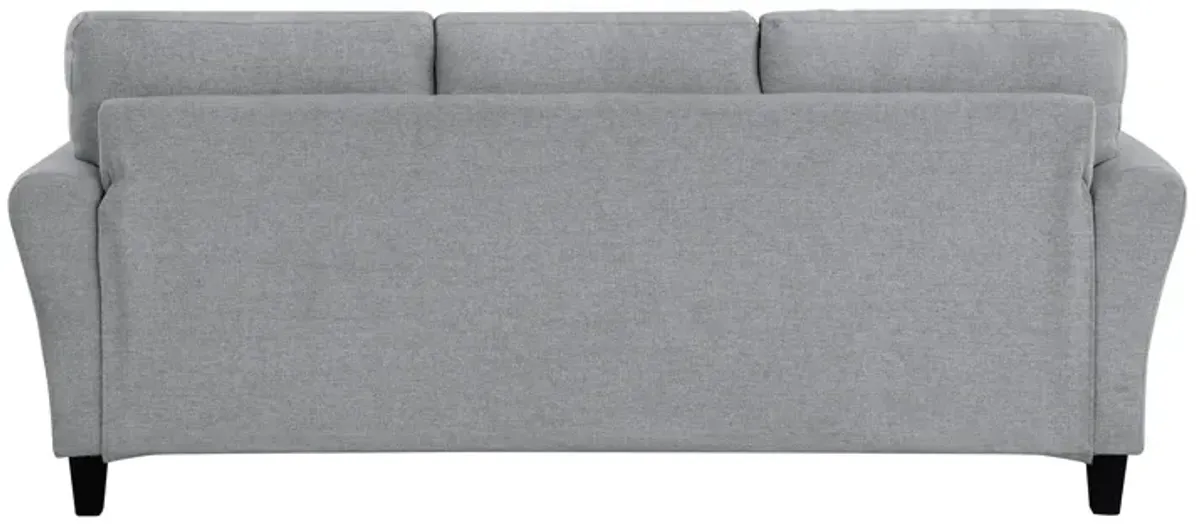 Engi Accent Sofa, Smooth Gray Polyester, Attached Back Cushion - Benzara