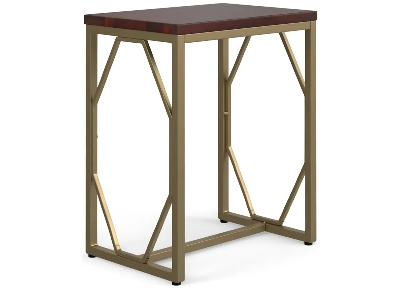 Simpli Home Selma Metal And Wood Accent Table In Cognac