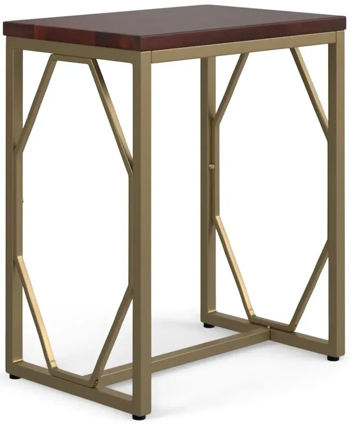 Simpli Home Selma Metal And Wood Accent Table In Cognac