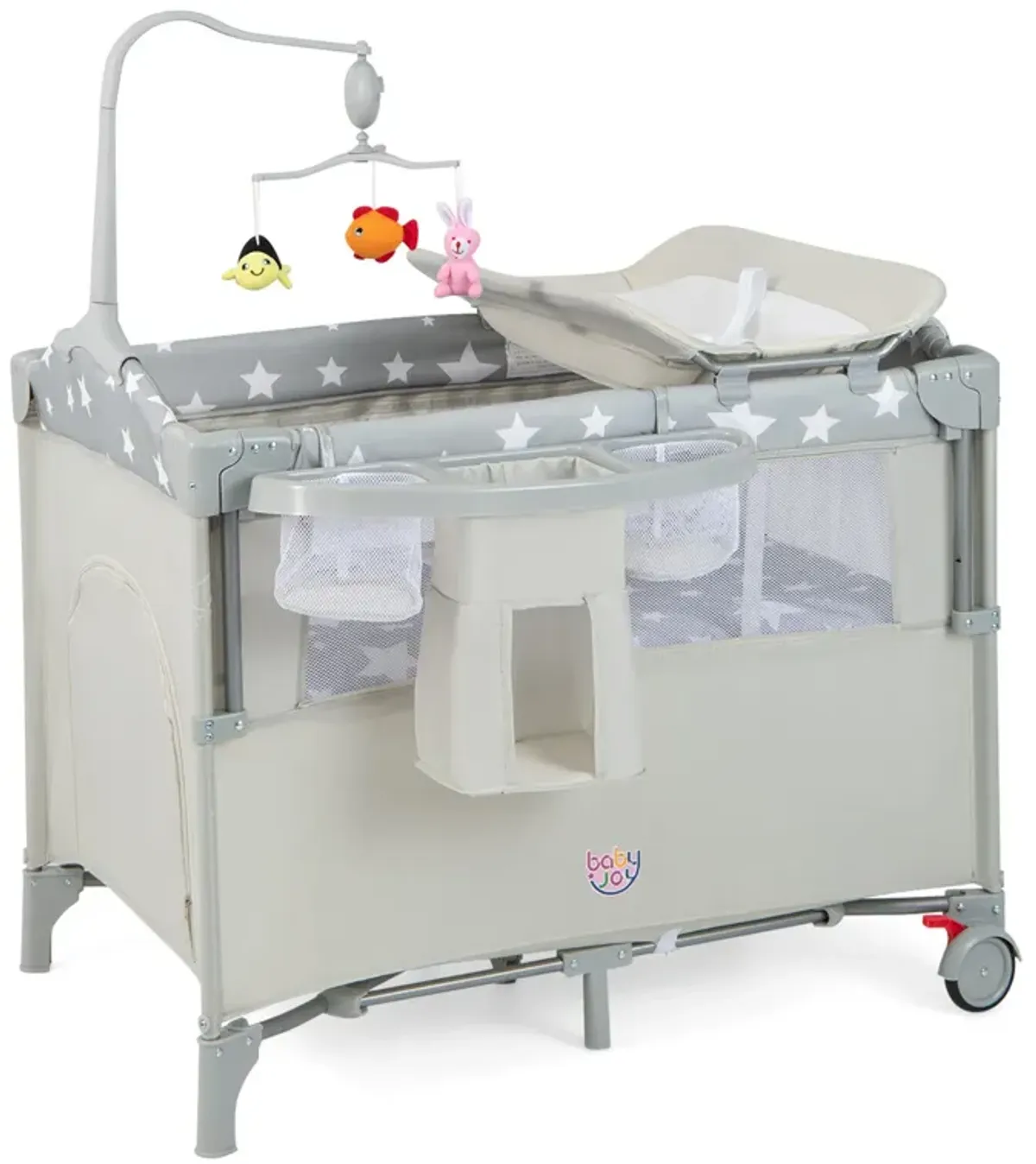 5-in-1  Portable Baby Beside Sleeper Bassinet Crib Playard with Diaper Changer