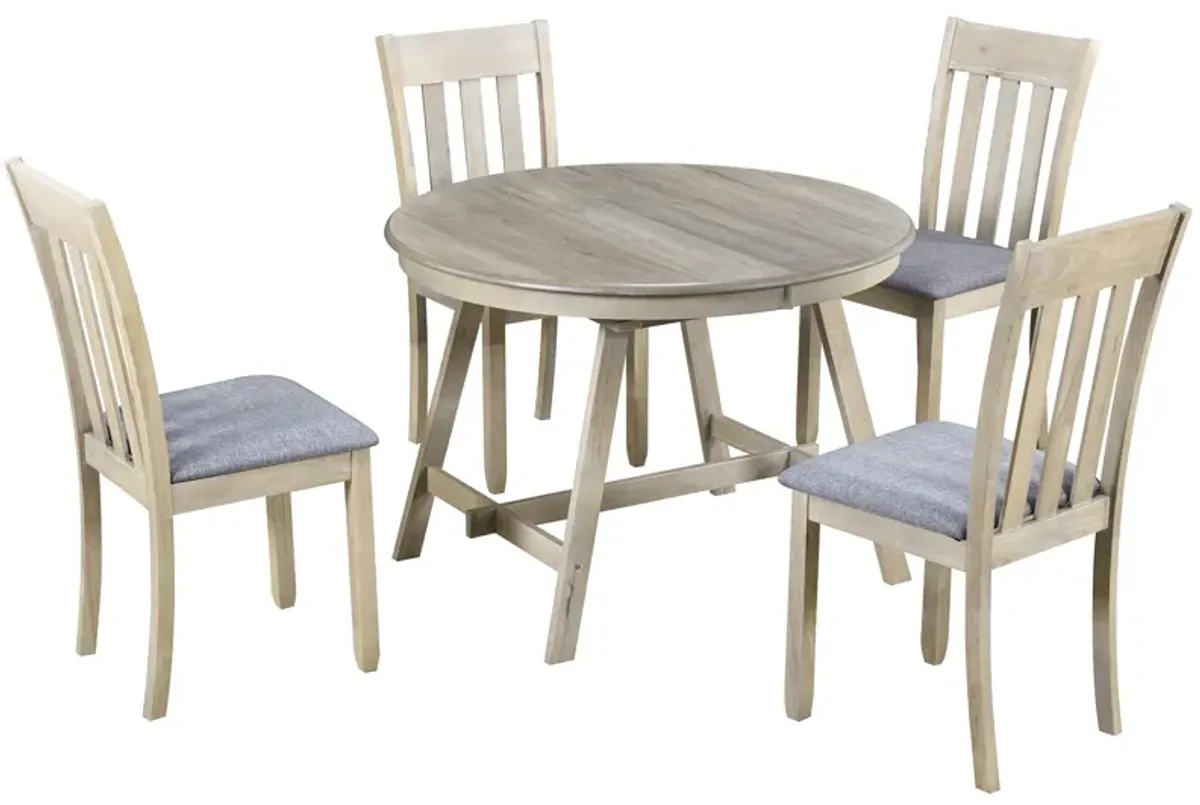 5-Piece Wood Dining Table Set