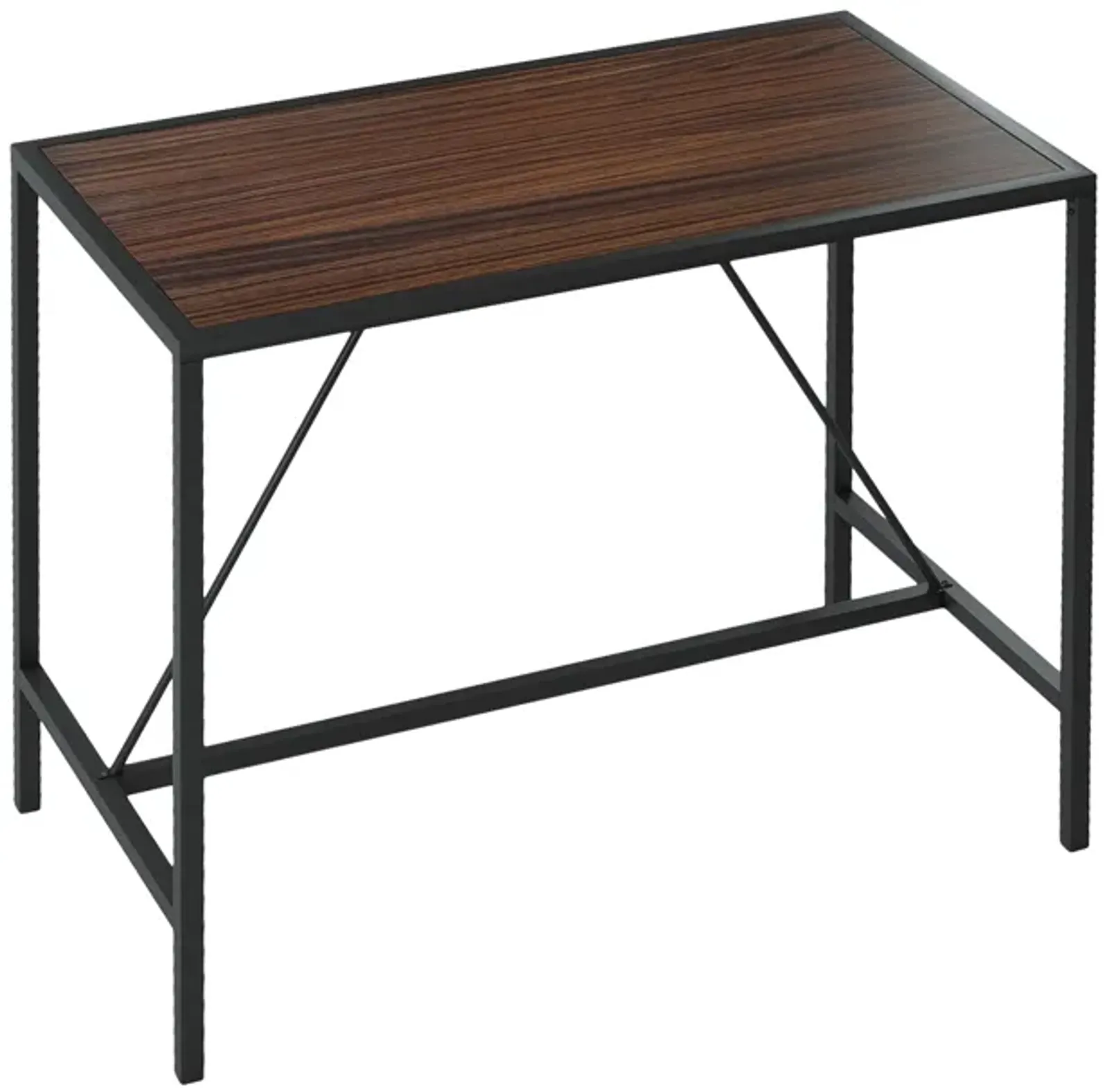 Riley Indoor Walnut Metal Pub Dining Table With Metal Frame