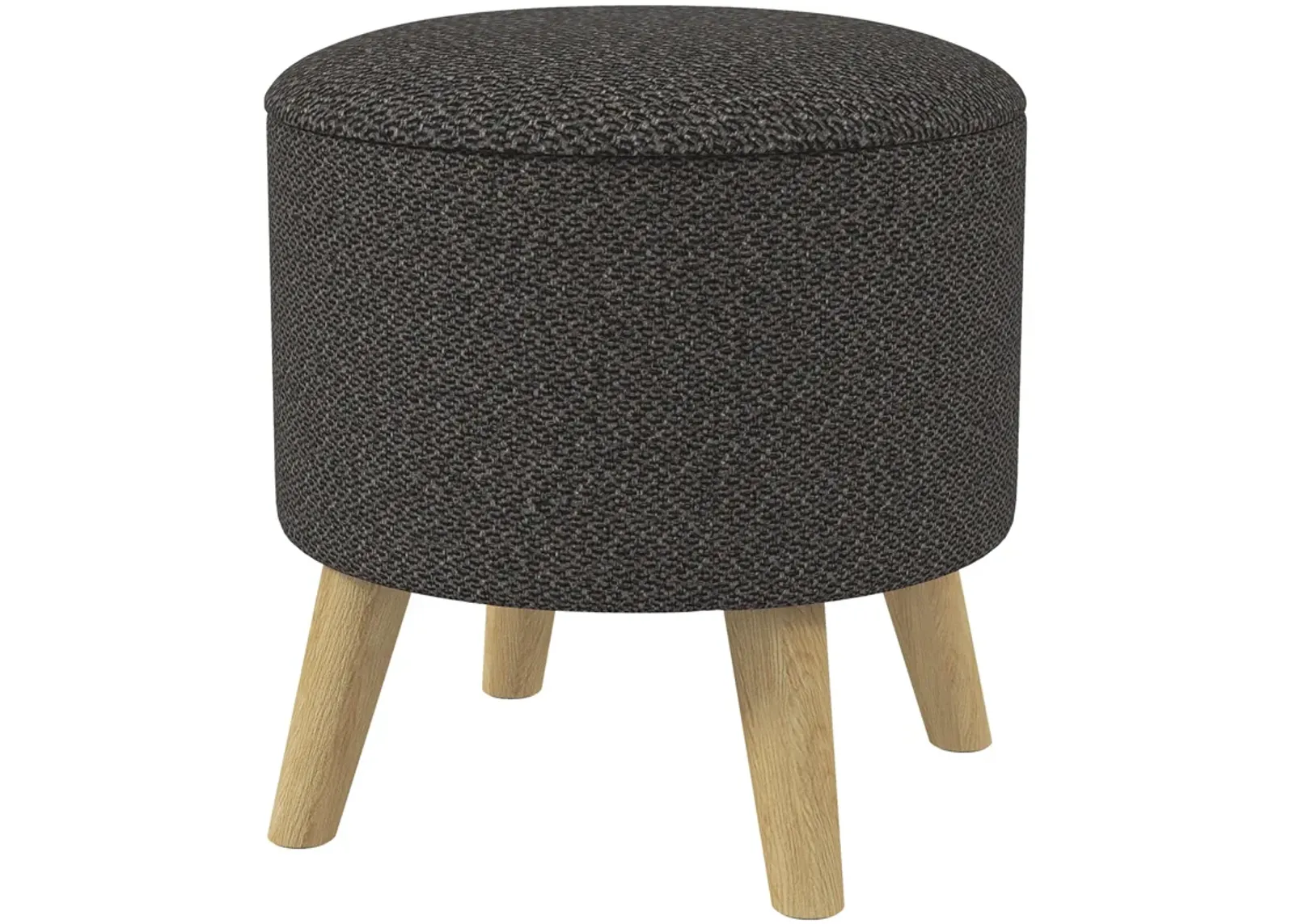 Round Linen Storage Stool: Wood Base, Hidden Compartment