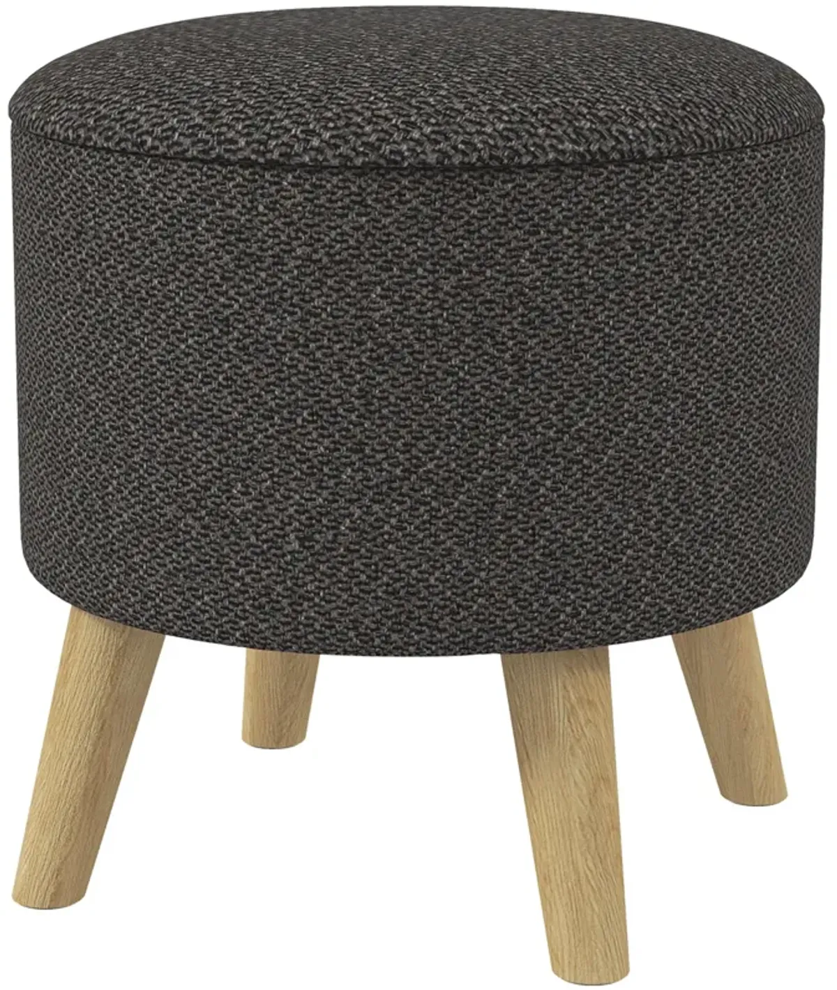 Round Linen Storage Stool: Wood Base, Hidden Compartment