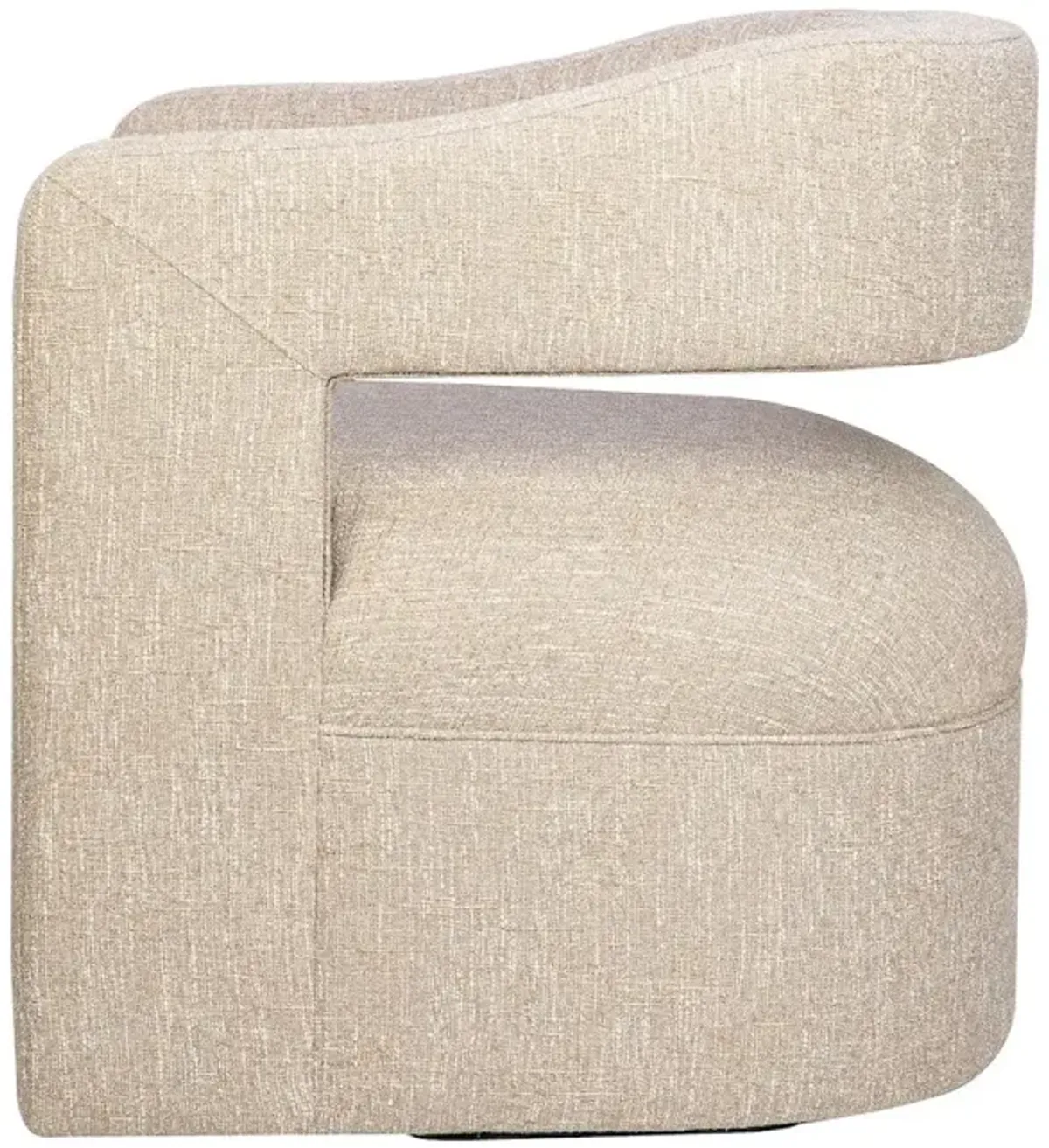 Jofran Lexy Modern Sculpted Curved Upholstered Swivel Accent Chair