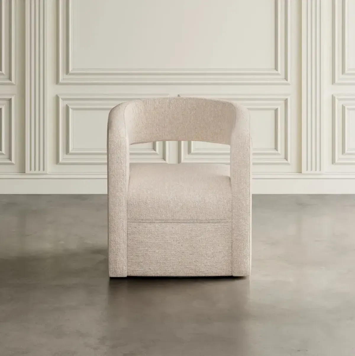 Jofran Lexy Modern Sculpted Curved Upholstered Swivel Accent Chair