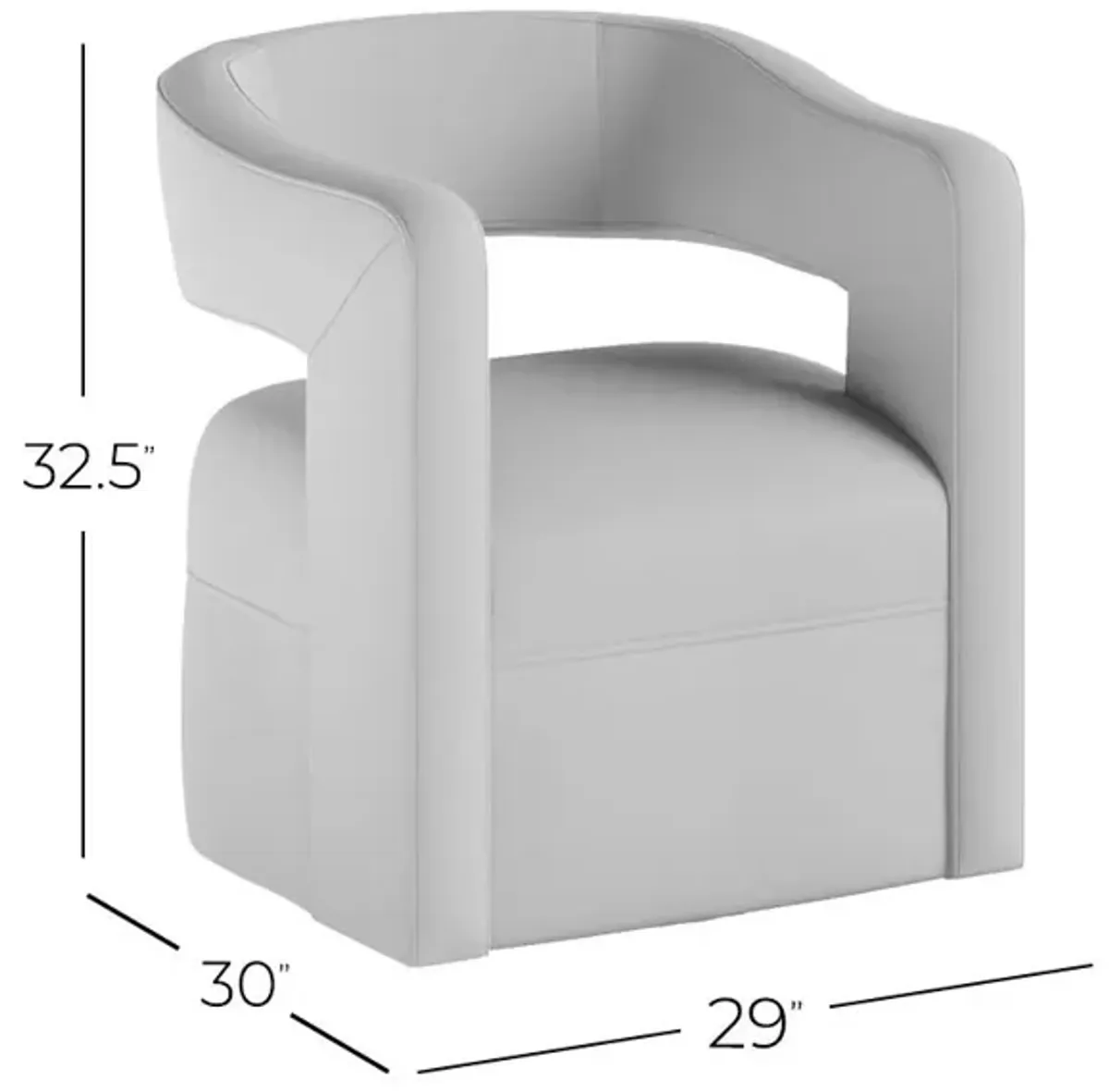 Jofran Lexy Modern Sculpted Curved Upholstered Swivel Accent Chair