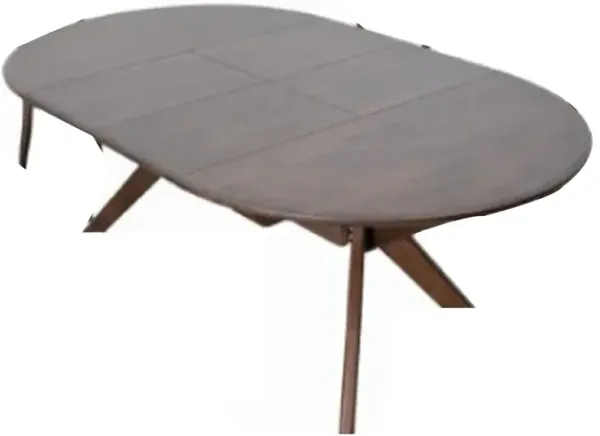 Mikie 47-79 Inch Dining Table, Extendable Brown Full Solid Wood Top - Benzara