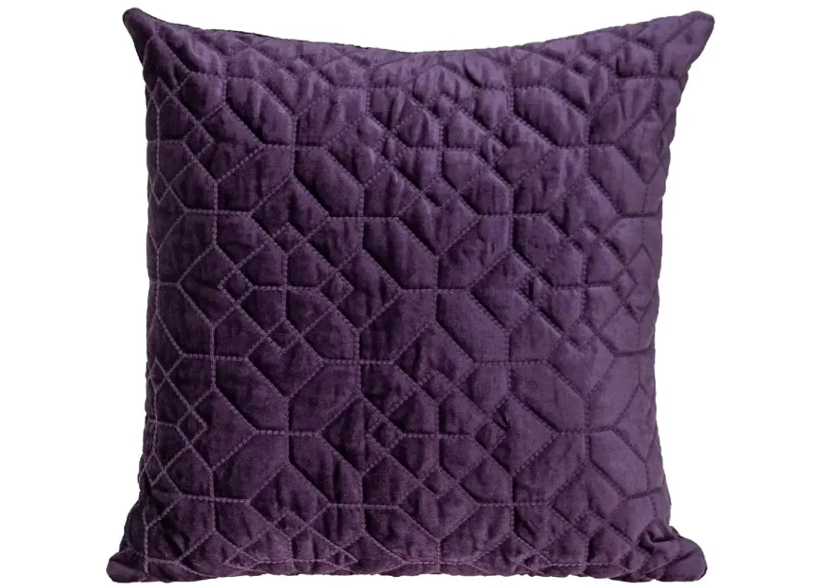 20" Purple Transitional Quilted Square Throw Pillow