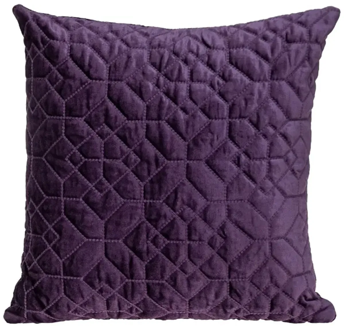 20" Purple Transitional Quilted Square Throw Pillow