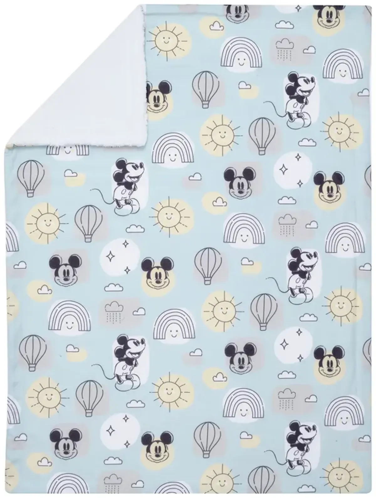 Lambs & Ivy Disney Baby Classic Mickey Mouse Blue/White Soft Fleece Baby Blanket