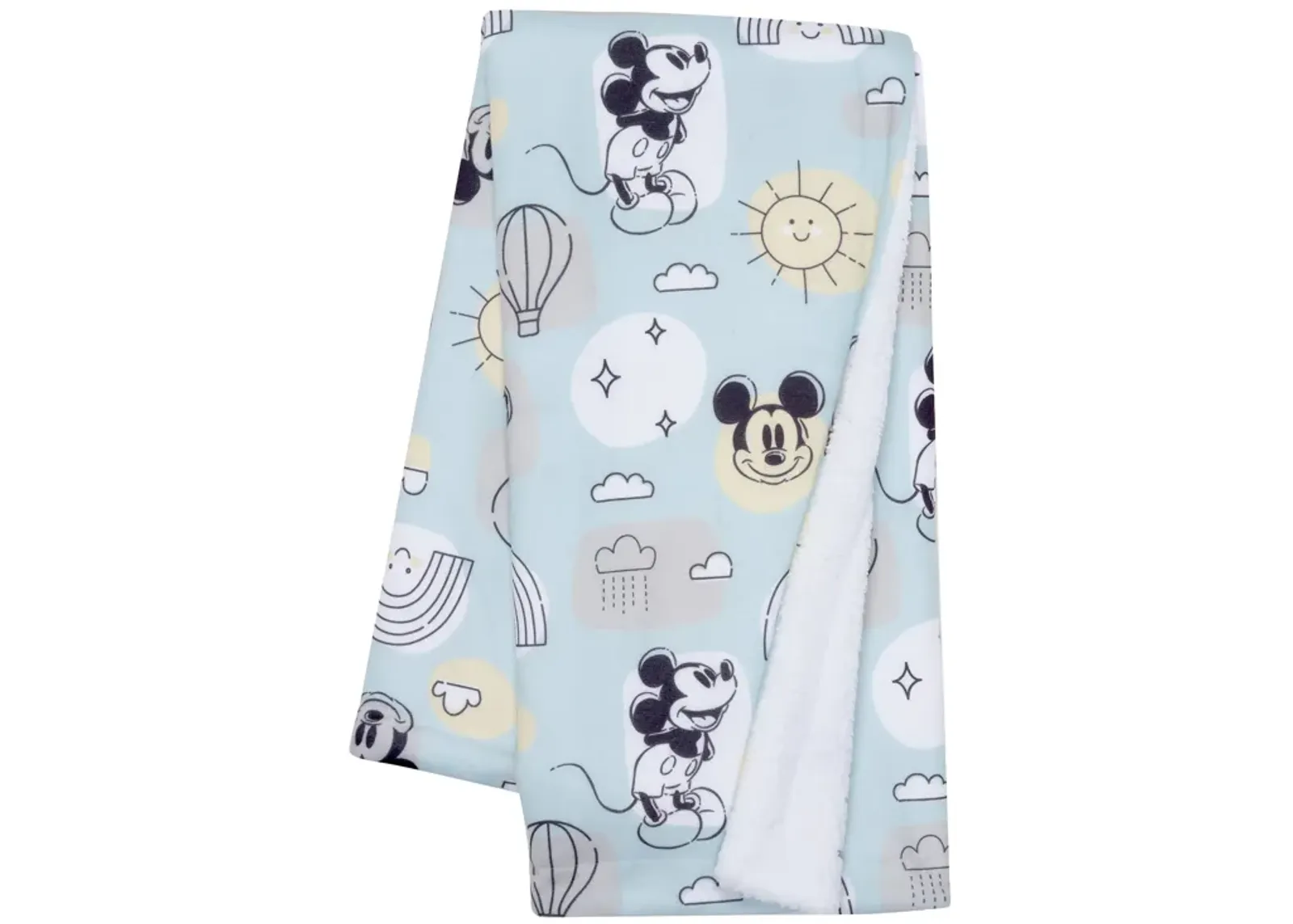 Lambs & Ivy Disney Baby Classic Mickey Mouse Blue/White Soft Fleece Baby Blanket