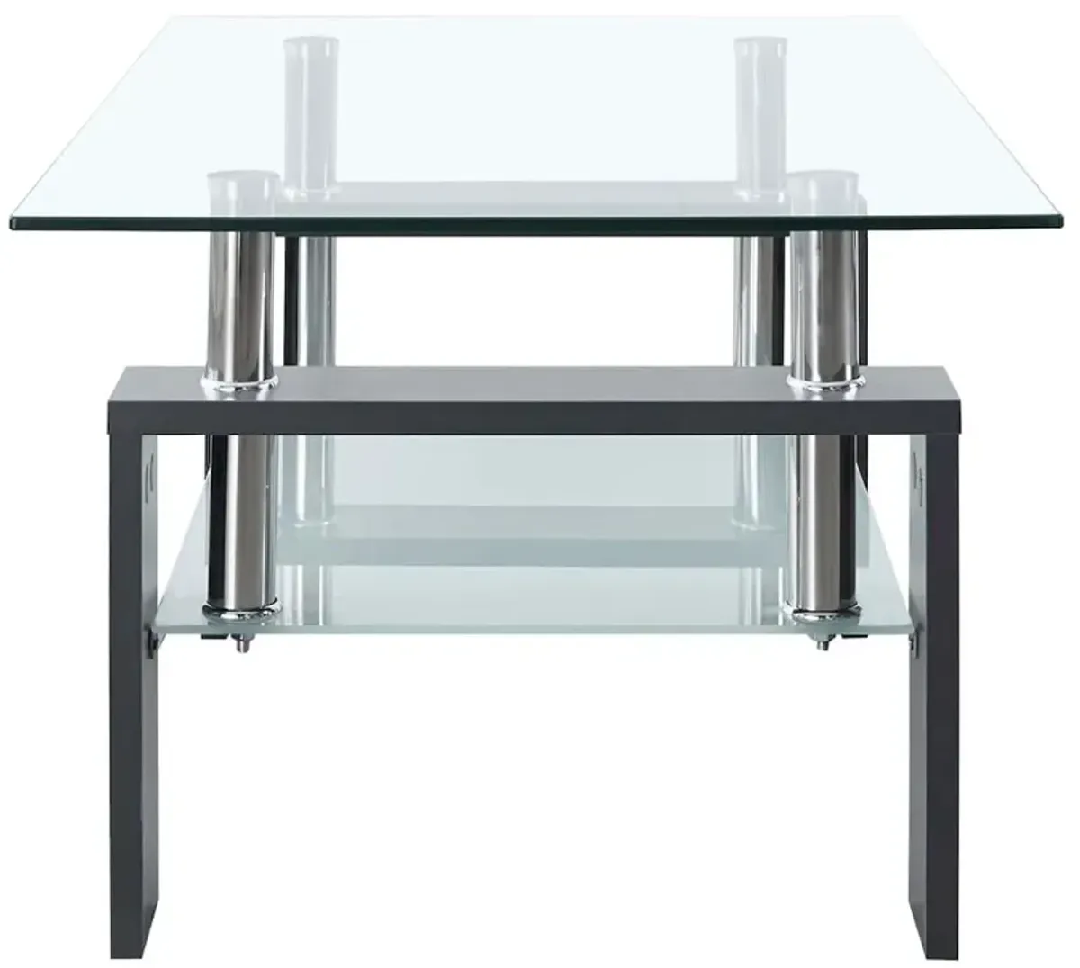 Coffee Table Gray and Transparent 37.4"x21.7"x15.7" Tempered Glass