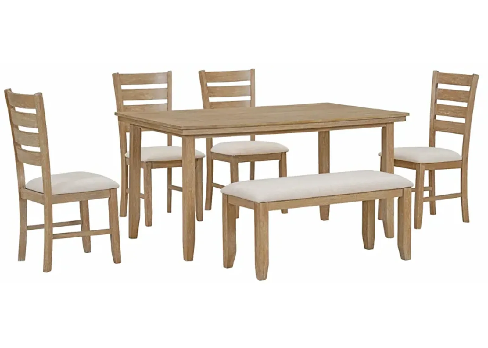 Merax 6 Pieces Rustic Wood Dining Set