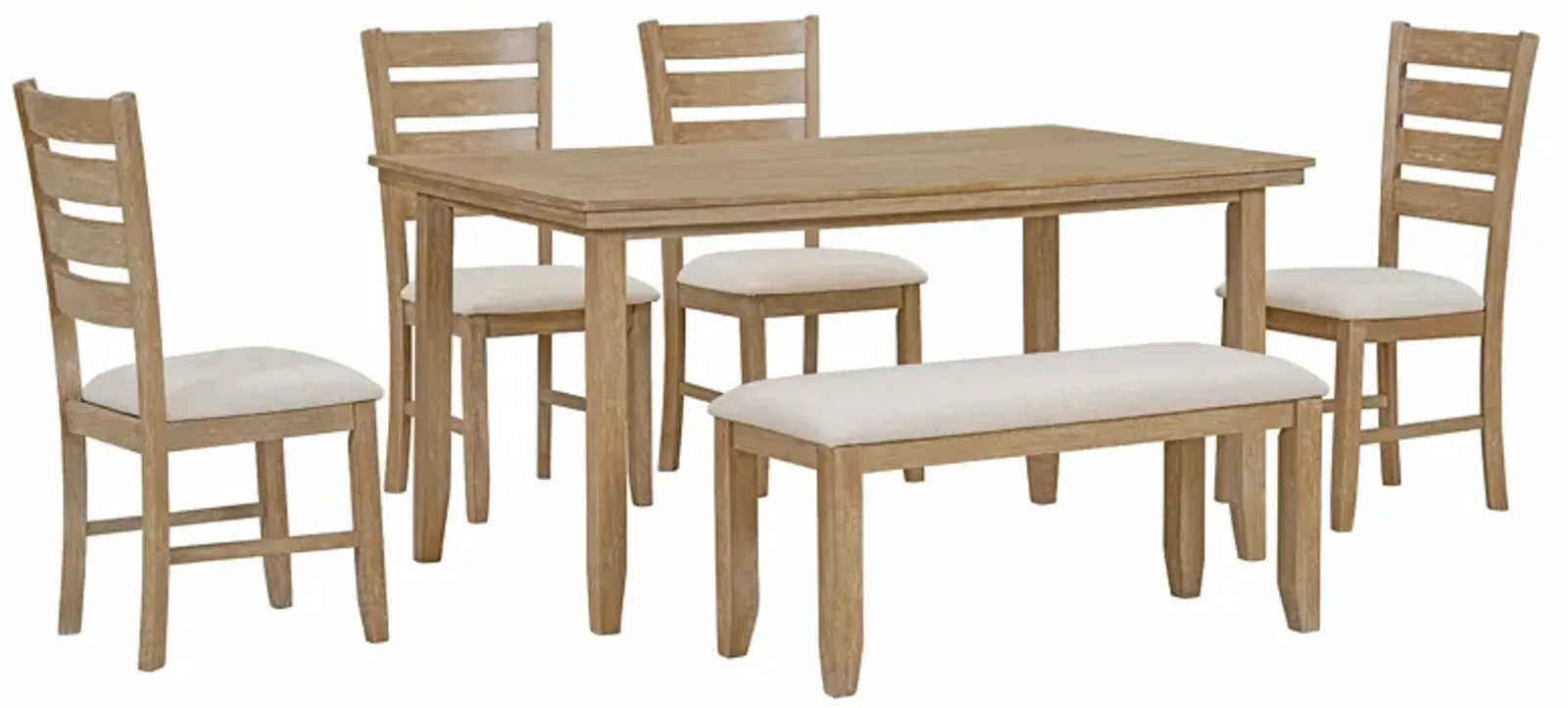 Merax 6 Pieces Rustic Wood Dining Set