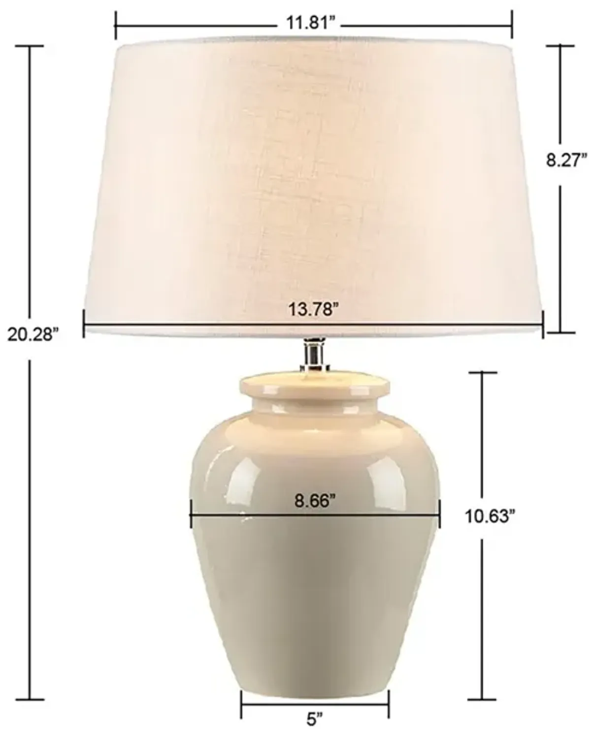 Gracie Mills Lizeth Round Ceramic Base Table Lamp