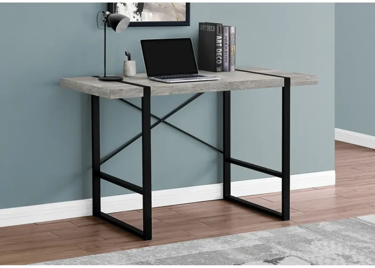 Monarch Specialties I 7316 Computer Desk, Home Office, Laptop, 48"L, Work, Metal, Laminate, Grey, Black, Contemporary, Modern