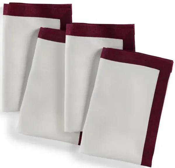Solino Home 100% Pure Linen Dinner Napkins 20 x 20 Inch Set of 4 - Classic