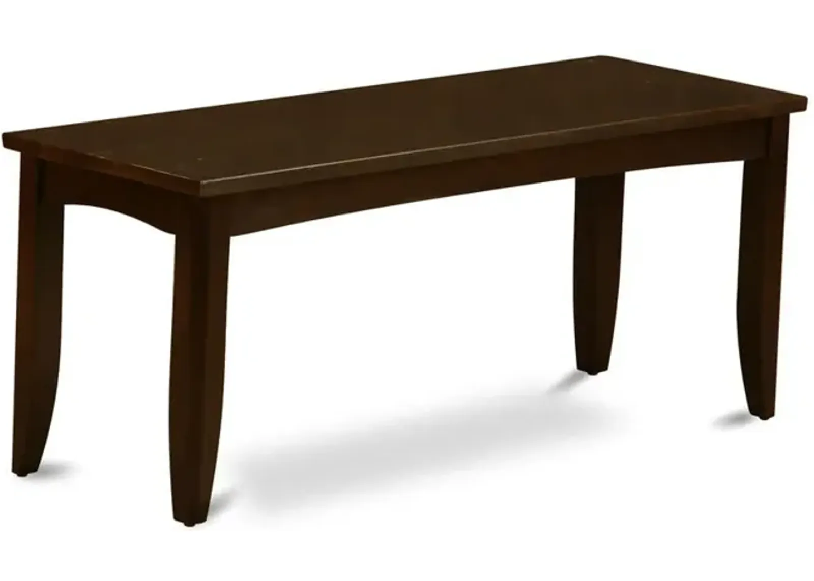 East West Furniture Parfait  Dining  Bench  with  Wood  Seat  in  Cappuccino  Finish.