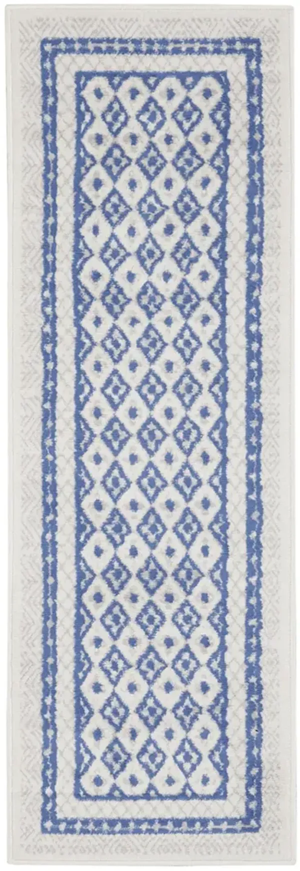 Whimsicle WHS13 Ivory/Blue 2' x 8' Rug