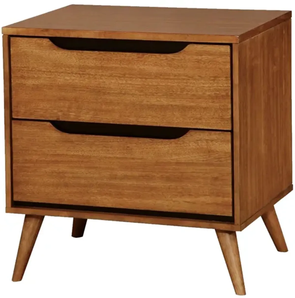 Lennart Mid Century Modern Nightstand, Light Oak-Benzara