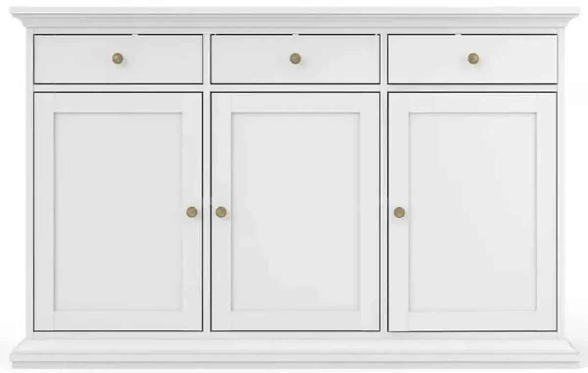 Tvilum Sideboard with 3 Doors and 3 Drawers, White