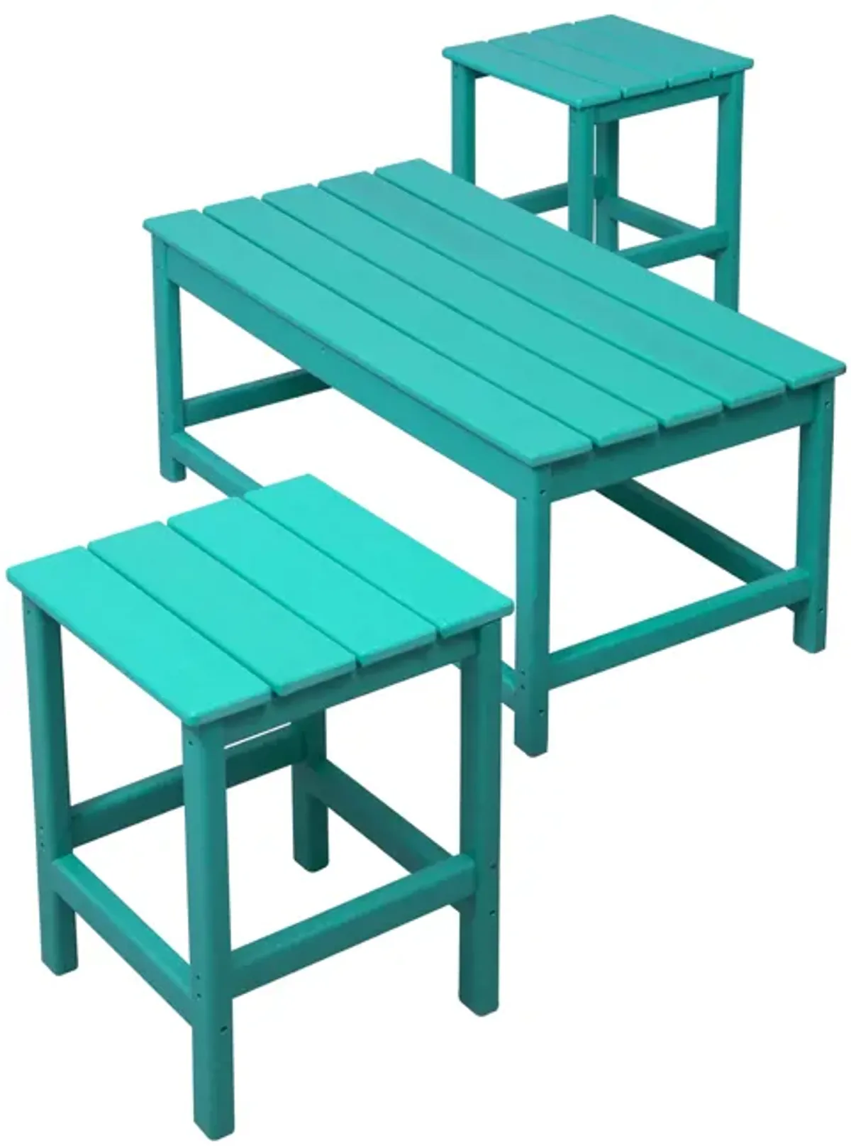 WestinTrends 3-Piece Outdoor Patio Adirondack Coffee and Side Table Set