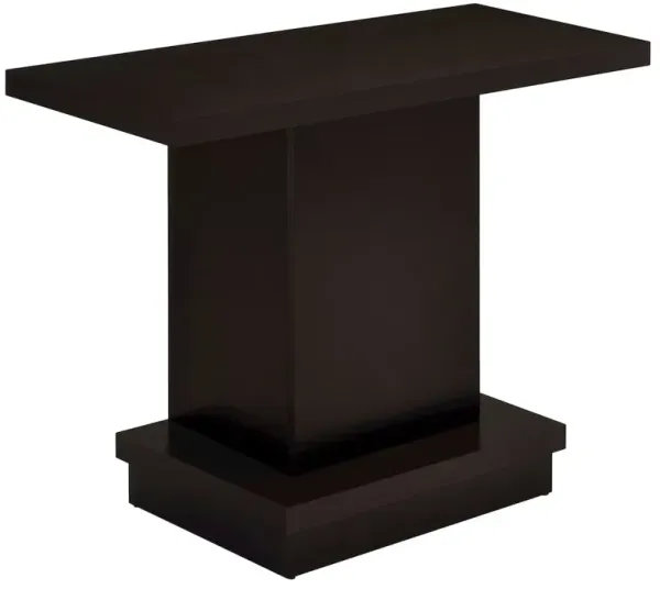 Reston Engineered Wood Pedestal Console Table Cappuccino