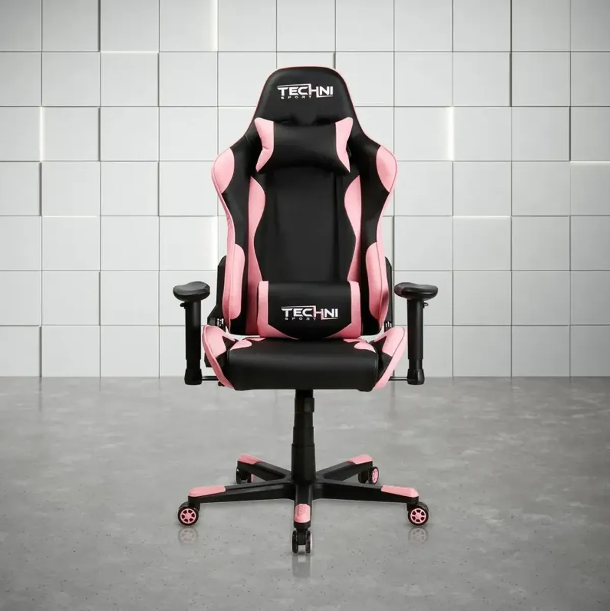 Techni Sport TS-4300 Ergonomic High Back Racer Style PC Gaming Chair, Pink