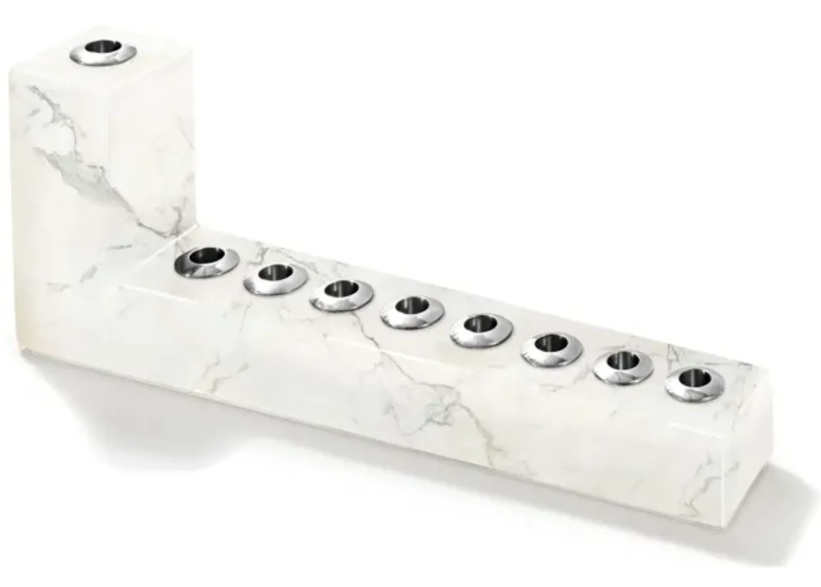 Brillante Menorah, Marble & Silver