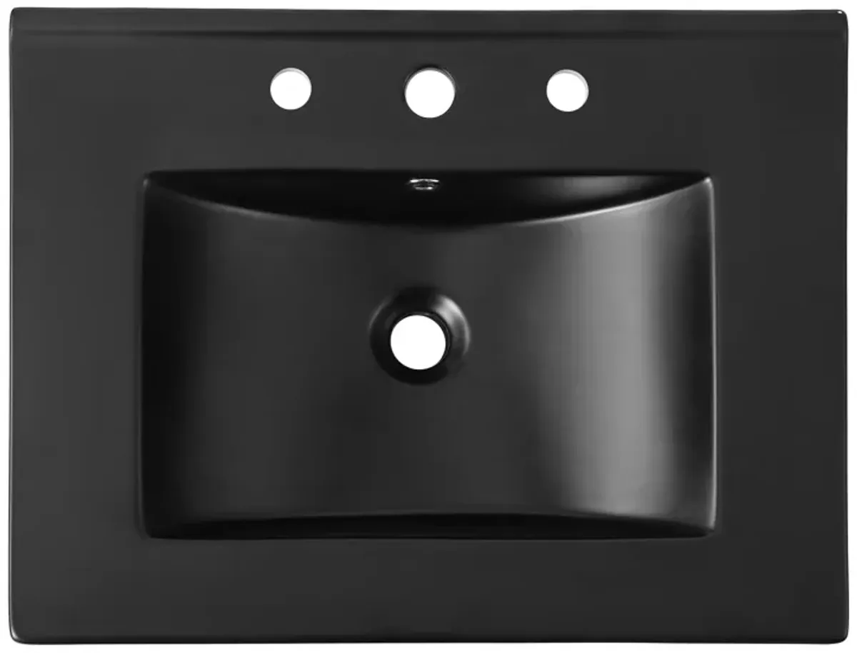 Ancillary 3-Hole Classic Contemporary Rectangular Ceramic Single Sink Basin Vanity Top