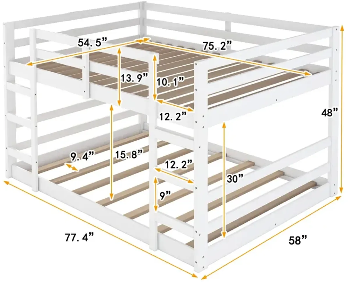 Full Over Full Bunk Bed With Ladder