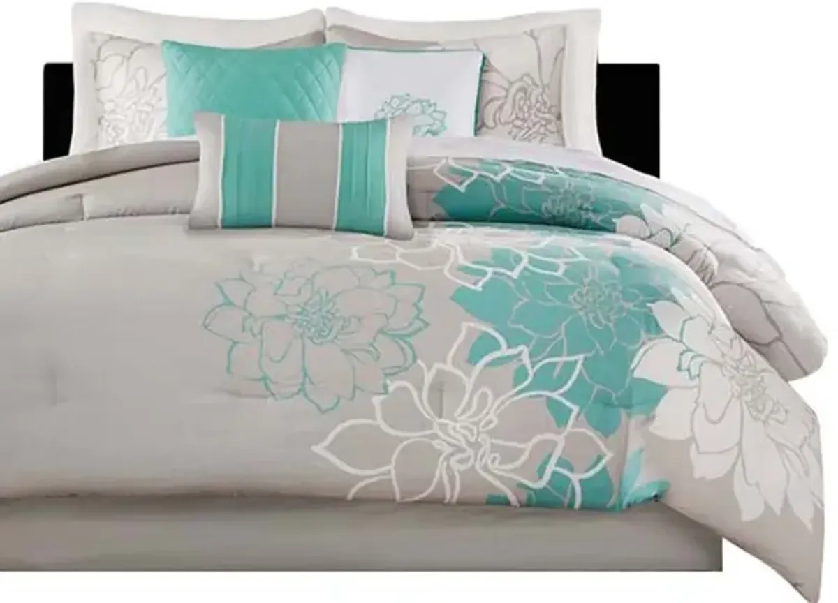 Gracie Mills Glenda Floral Printed Comforter Set - California King