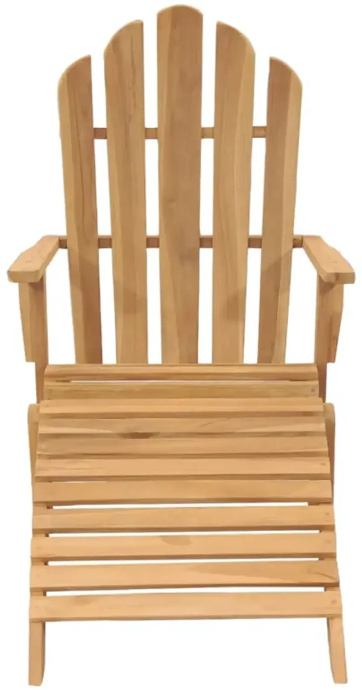 vidaXL Adirondack Chair with Footrest Solid Teak Wood