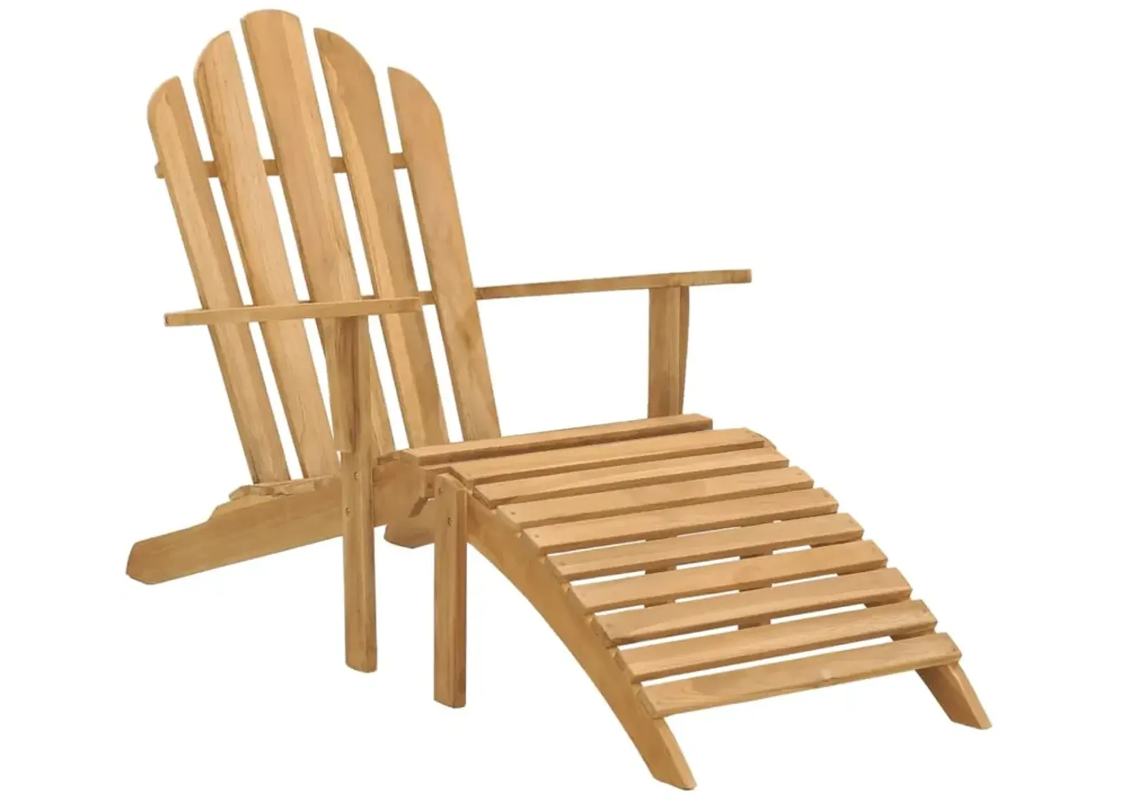 vidaXL Adirondack Chair with Footrest Solid Teak Wood