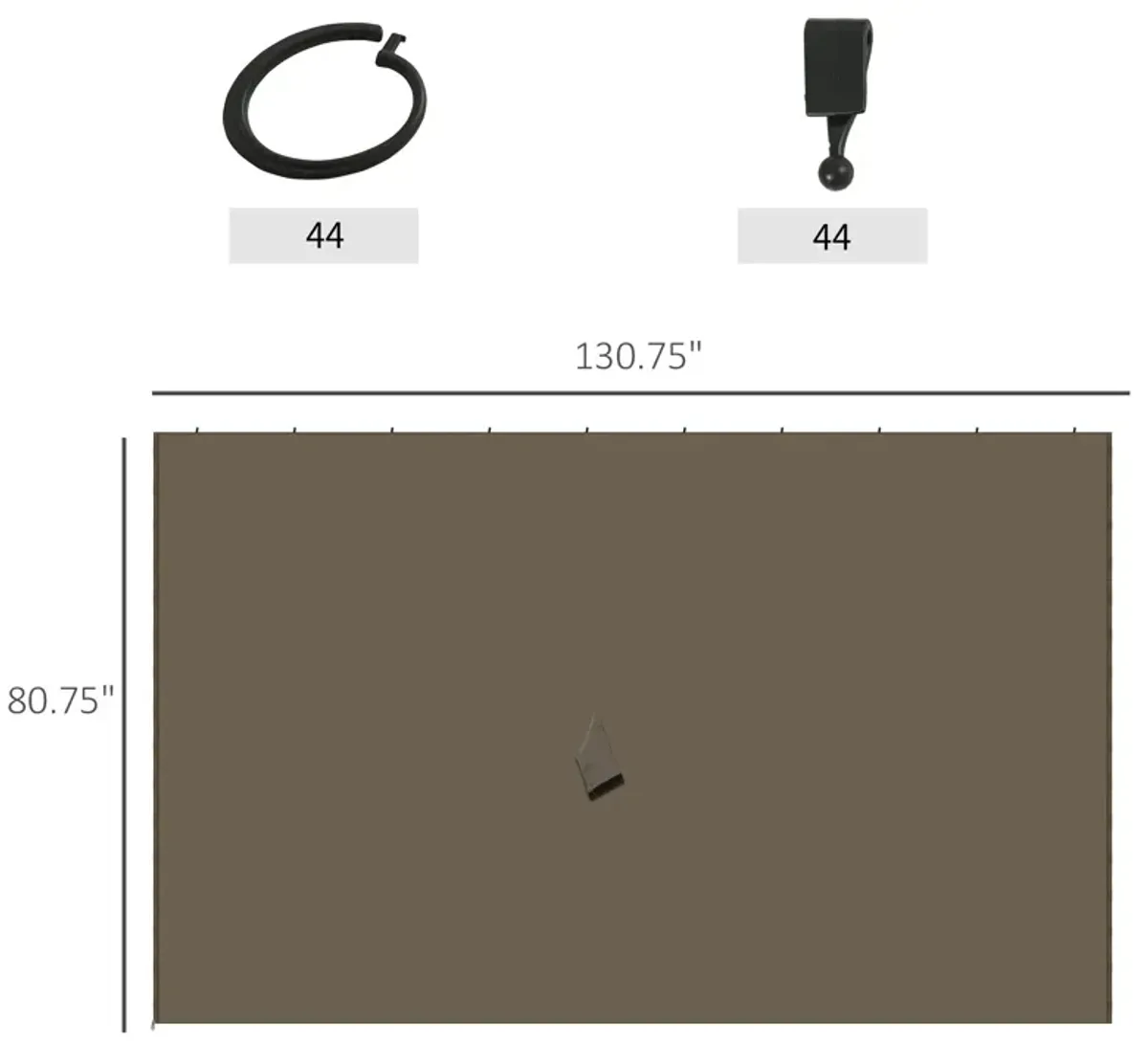 Brown Gazebo Walls: 10'x12' Universal 4-Panel Sidewall Set