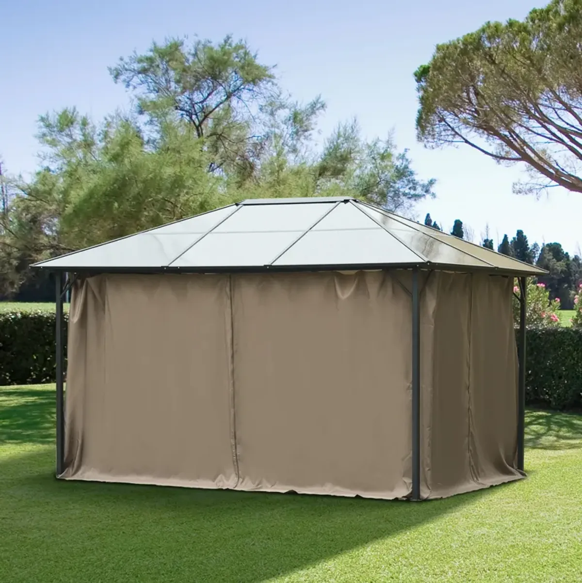 Brown Gazebo Walls: 10'x12' Universal 4-Panel Sidewall Set