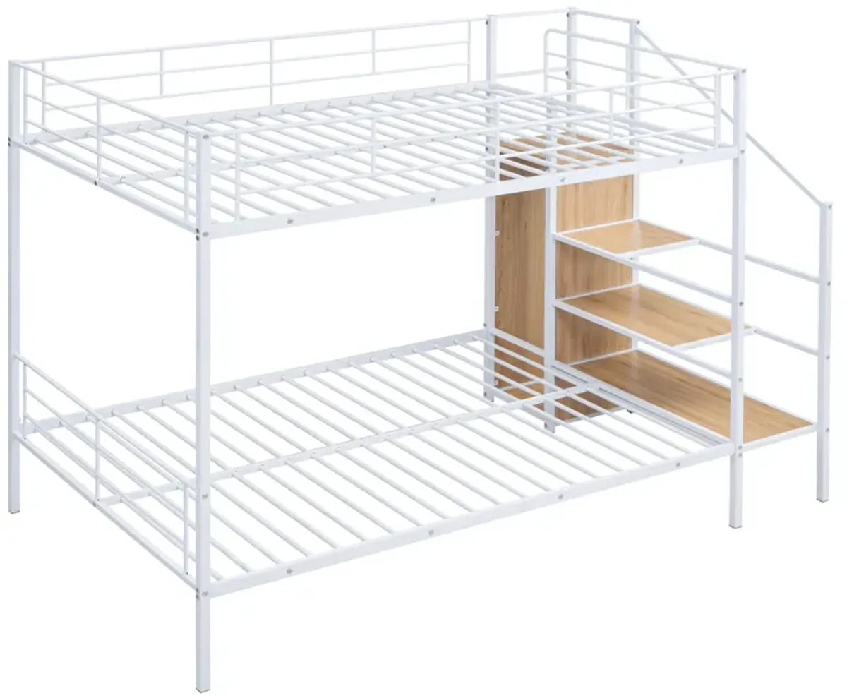 Merax Metal Bunk Bed with Lateral Storage Ladder