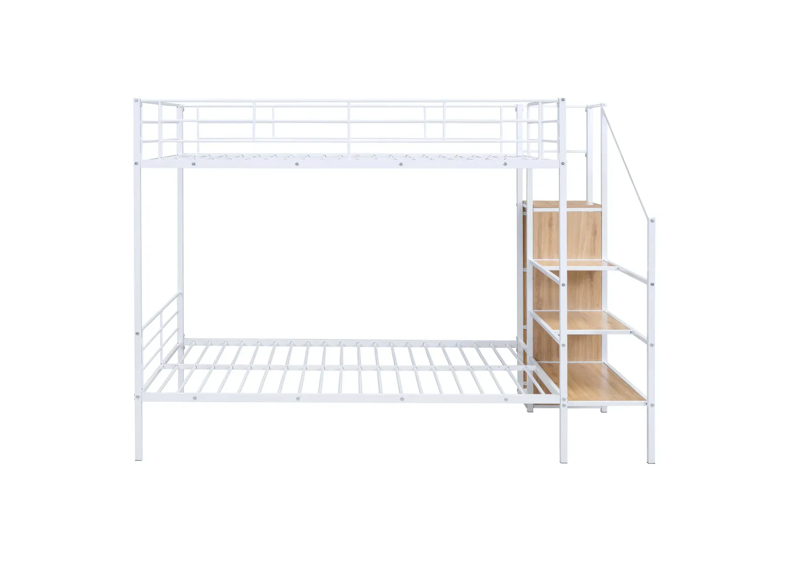 Merax Metal Bunk Bed with Lateral Storage Ladder